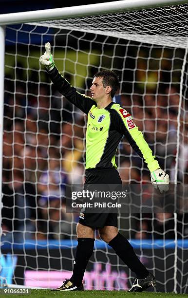 Tom Heaton of Queens Park Rangers during the Carling Cup third round match between Chelsea and Queens Park Rangers at Stamford Bridge on September...