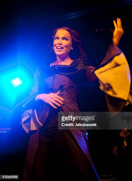 Finnish soprano singer Tarja Turunen performs live with her rock band during a concert at the Postbahnhof on September 23, 2009 in Berlin, Germany....