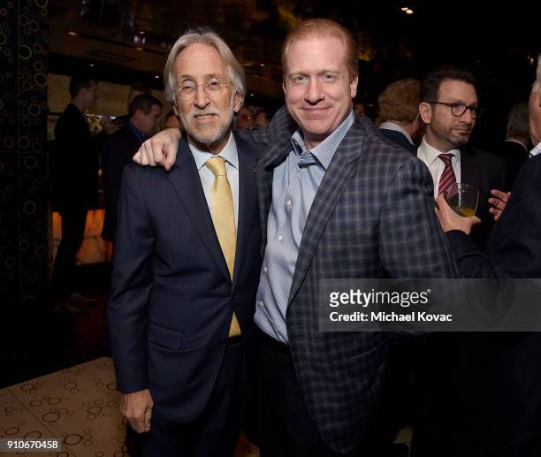 Recording Academy President/CEO Neil Portnow and SoundExchange CEO and President Michael Huppe attend the 2018 Billboard Power 100 celebration at...