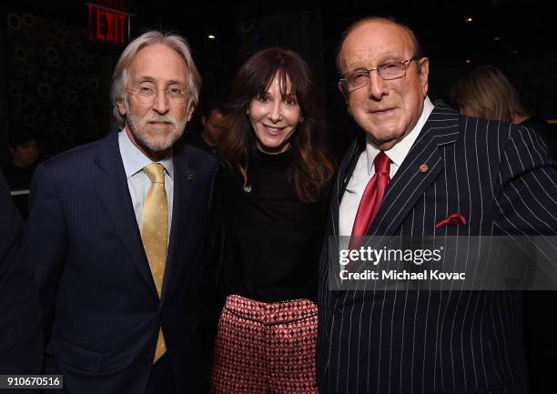 Recording Academy President/CEO Neil Portnow, Chairman/CEO of Universal Music Publishing Group Jody Gerson, and Clive Davis attend the 2018 Billboard...