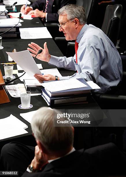 Sen. Jon Kyl speaks during a mark up hearing before the U.S. Senate Finance Committee on Capitol Hill September 23, 2009 in Washington, DC. Members...