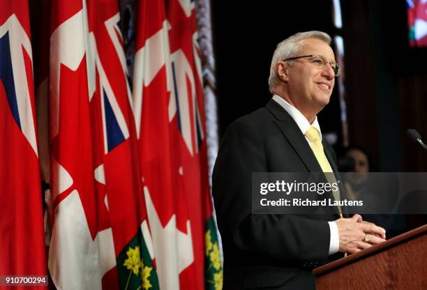 January 26 MPP Vic Fedeli was named new interim leader and is seen speaking to the media. The Ontario PC caucus met Friday morning at Queen's Park to...