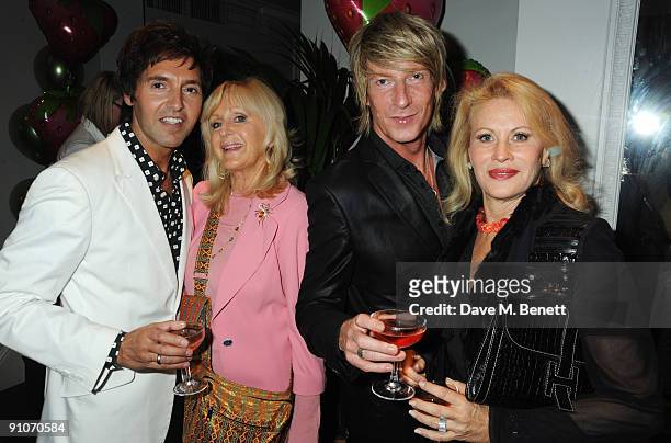 Antony Papas, Liz Brewer, Ian Carmichael and Louise Kornfeld attend the launch party of the Strawberry Health & Beauty treatment, at Kettner's on...