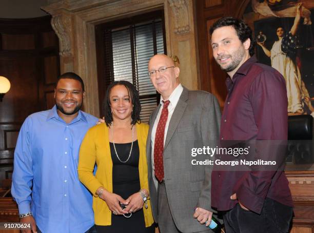 Actors Anthony Anderson ,S. Epatha Merkerson, Dann Florek and Jeremy Sisto attend the ''Law & Order'' 20th Season kickoff celebration at the Law &...