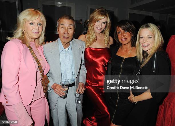 Liz Brewer, Burt Kwouk, Cindy Jackson, Sharon Cobley and Jenna Hunter attend the launch party of the Strawberry Health & Beauty treatment, at...