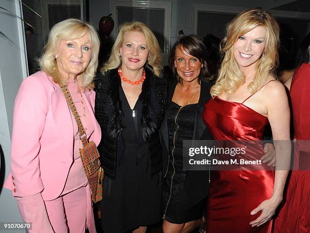 Liz Brewer, Louise Kornfeld, Sharon Cobley and Cindy Jackson attend the launch party of the Strawberry Health & Beauty treatment, at Kettner's on...