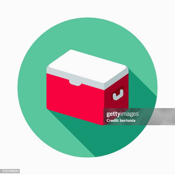 cooler flat design bbq icon with side shadow - cooler vector stock illustrations