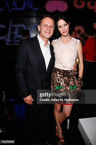 Actors Charles Berling and Mareva Galanter attend the launch of the new clothing line JCDC at VIP Room Theatre on September 23, 2009 in Paris, France.