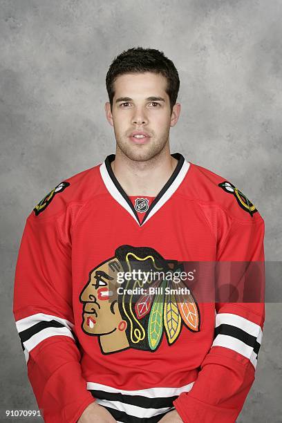 Corey Crawford of the Chicago Blackhawks poses for his official headshot for the 2009-2010 NHL season.