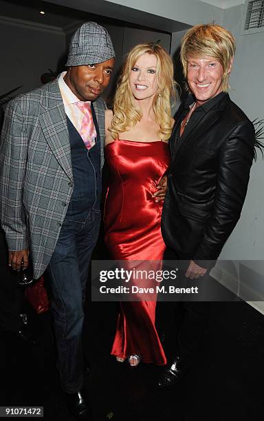 Lee John, Cindy Jackson and Ian Carmichael attend the launch party of the Strawberry Health & Beauty treatment, at Kettner's on September 23, 2009 in...