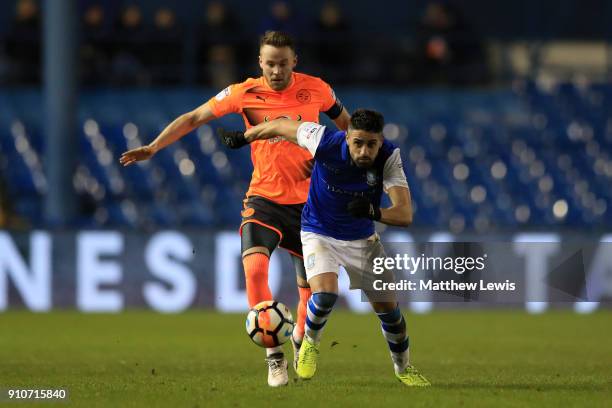 Chris Gunter of Reading and Marco Matias of Sheffield Wednesday during The Emirates FA Cup Fourth Round match between Sheffield Wednesday and Reading...