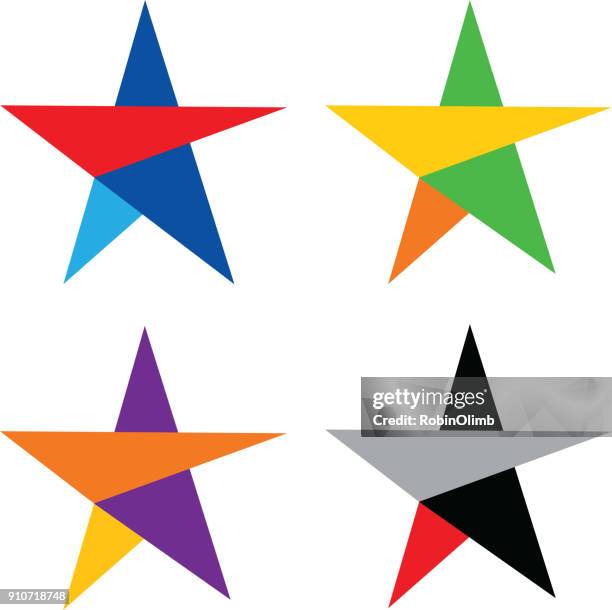 vier sterne abstrakt - vier gegenstände stock-grafiken, -clipart, -cartoons und -symbole
