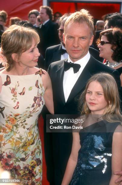 English actress Trudie Styler, husband English musician and singer Sting along with their daughter Coco Sumner attend the 73rd Annual Academy Awards...