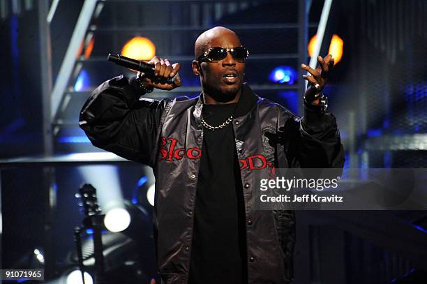 Rapper DMX onstage at the 2009 VH1 Hip Hop Honors at the Brooklyn Academy of Music on September 23, 2009 in the Brooklyn borough of New York City.