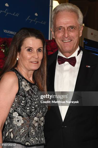 Peter Ramsauer and his wife Susanne arrive for the Semper Opera Ball 2018 at Semperoper on January 26, 2018 in Dresden, Germany.