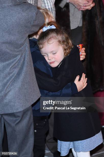 Prince Jacques of Monaco and Princess Gabriella of Monaco attend the ceremony of Sainte-Devote on January 26, 2018 in Monaco, Monaco.