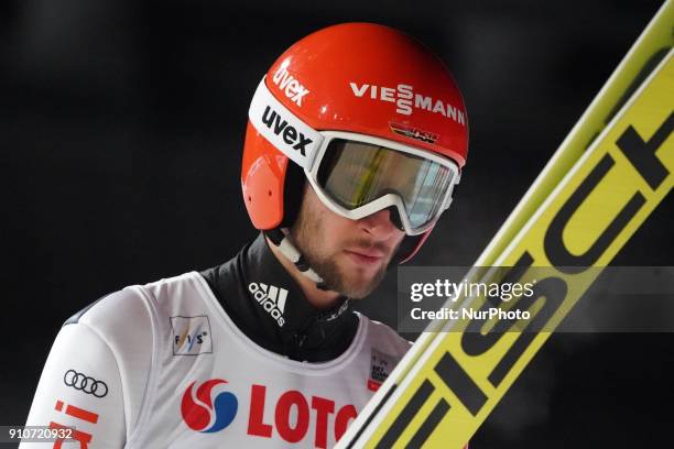 Markus Eisenbichler of Germany during a Large Hill Individual training session at the FIS Ski Jumping World Cup, in Zakopane, Poland. On Friday, 26...