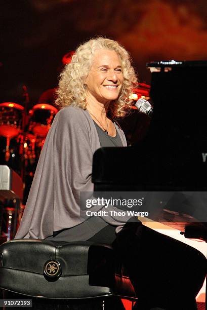 Musician Carole King performs during a National Parks celebration hosted by the National Parks Conservation Association and PBS at Central Park on...