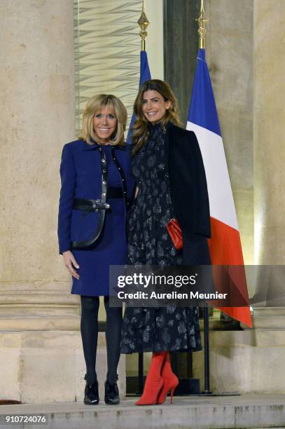 French First Lady welcomes Argentina First Lady Juliana Awada as French President Emmanuel Macron receives President of Argentina Mauricio Macri at...