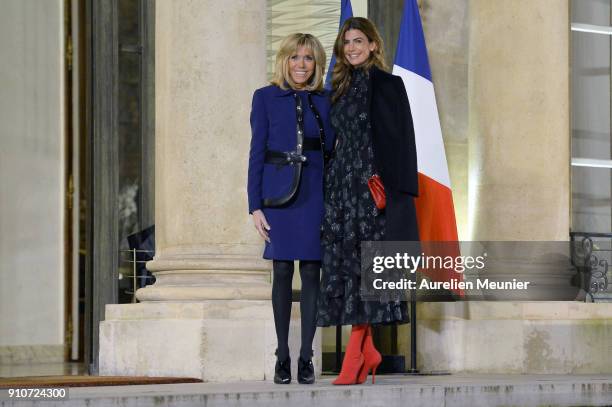 French First Lady welcomes Argentina First Lady Juliana Awada as French President Emmanuel Macron receives President of Argentina Mauricio Macri at...