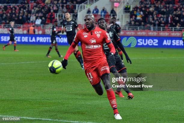 Julio TAVARES OF DFCO during the Ligue 1 match between Dijon FCO and Rennes at Stade Gaston Gerard on January 26, 2018 in Dijon, .