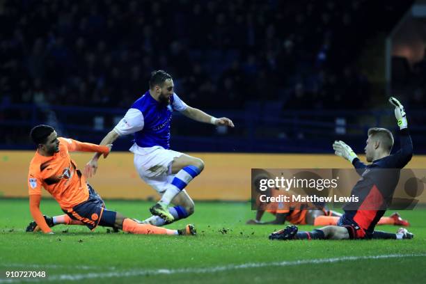 Atdhe Nuhiu of Sheffield Wednesday scores the 2nd Sheffield Wednesday goal during The Emirates FA Cup Fourth Round match between Sheffield Wednesday...