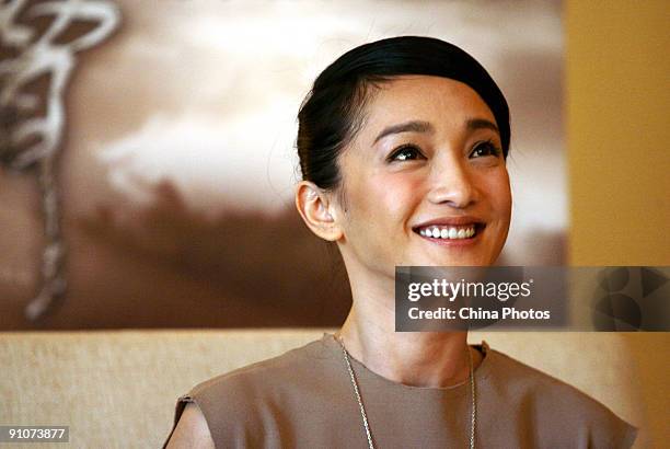 Chinese actress Zhou Xun attends a press conference ahead of the premiere of "The Message" on September 23, 2009 in Beijing, China.