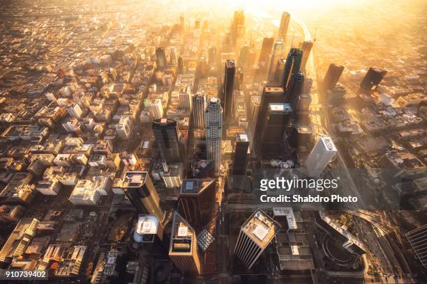 gold glow downtown - ロサンゼルス市 ストックフォトと画像