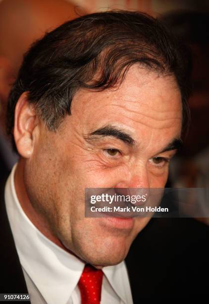 Director Oliver Stone attends the "South of the Border" premiere at the Walter Reade Theater on September 23, 2009 in New York City.