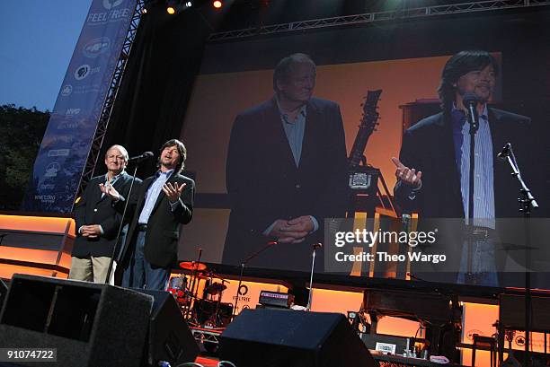 Writer Dayton Duncan and director Ken Burns speak during a National Parks celebration hosted by the National Parks Conservation Association and PBS...