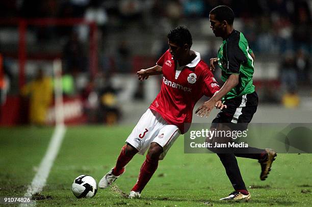 Toluca's player Francisco Gamboa during their match for the Concacaf Champions League at the Nemesio Diez Stadium on September 23, 2009 in Toluca,...
