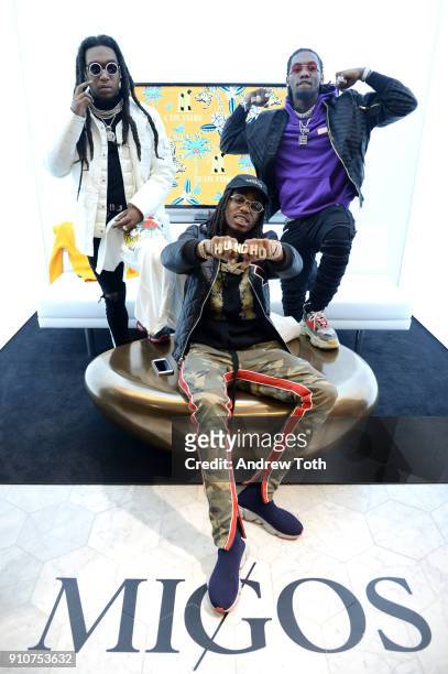 Takeoff, Quavo and Offset attend the Migos collection launch at MUSIC IS UNIVERSAL, Bloomingdale's exclusive partnership with Universal Music Group &...