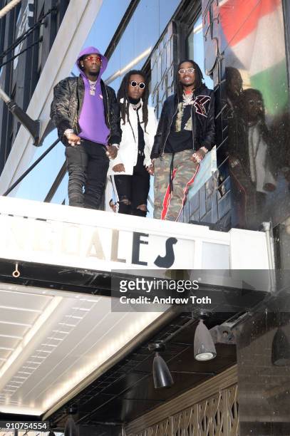 Offset, Quavo and Takeoff attend the Migos collection launch at MUSIC IS UNIVERSAL, Bloomingdale's exclusive partnership with Universal Music Group &...