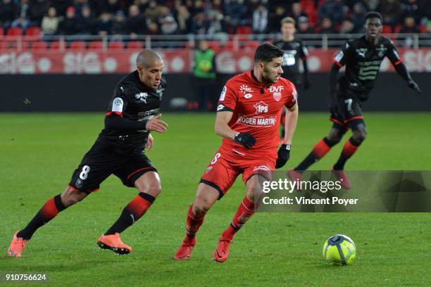 Mehdi ABEID8 during the Ligue 1 match between Dijon FCO and Rennes at Stade Gaston Gerard on January 26, 2018 in Dijon, .