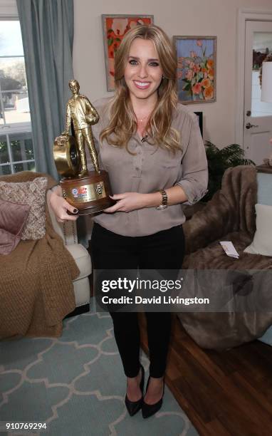 Auto racer Brittany Force visits Hallmark's "Home & Family" at Universal Studios Hollywood on January 26, 2018 in Universal City, California.