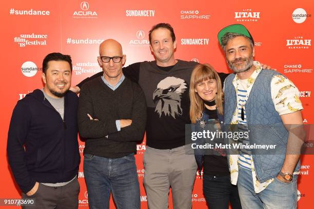 Justin Lin, John Horn, Trevor Groth, Catherine Hardwicke, and Taika Waititi attends the 2018 Sundance Film Festival Power of Story Panel Indies Go...