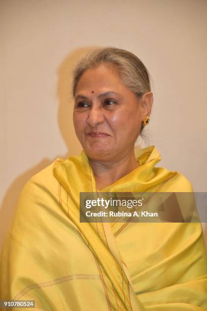 Jaya Bachchan at Dilip De's Smartphone School Of Art Exhibit 'Celebration Of The Unexpected' where all the digital artworks he'd created on a Samsung...