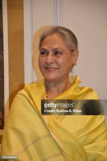 Jaya Bachchan at Dilip De's Smartphone School Of Art Exhibit 'Celebration Of The Unexpected' where all the digital artworks he'd created on a Samsung...