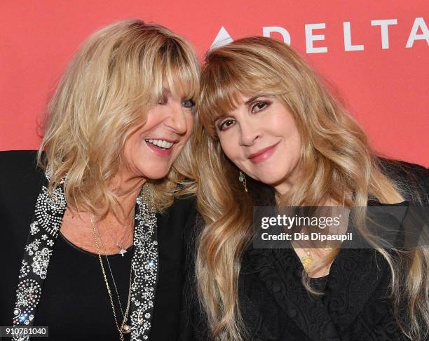 Honorees Christine McVie and Stevie Nicks of music group Fleetwood Mac attend MusiCares Person of the Year honoring Fleetwood Mac at Radio City Music...