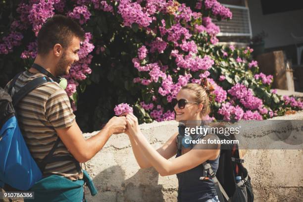 flowers for pretty girl - ulcinj stock pictures, royalty-free photos & images