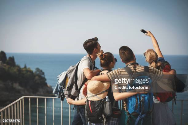 group selfie - ulcinj stock pictures, royalty-free photos & images