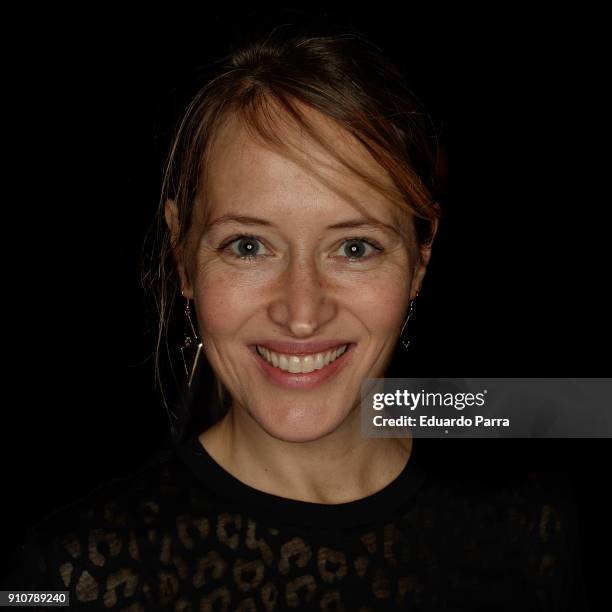 Actress Marta Larralde is seen at the The 2ND Skin Co. Show during Mercedes-Benz Fashion Week Madrid Autumn/ Winter 2018-19 at Ifema on January 26,...