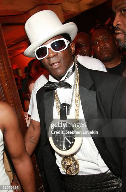 Hip-hop music artist Flava Flav attends the 2009 VH1 Hip Hop Honors after party to benefit the VH1 Save the Music Foundation at One Hanson Place on...