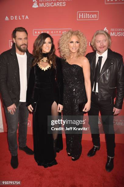 Musicians Jimi Westbrook, Karen Fairchild, Kimberly Schlapman, and Philip Sweet of Little Big Town attend MusiCares Person of the Year honoring...