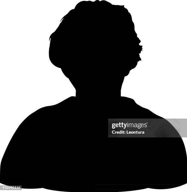 stockillustraties, clipart, cartoons en iconen met hoofd silhouet - seniore vrouwen