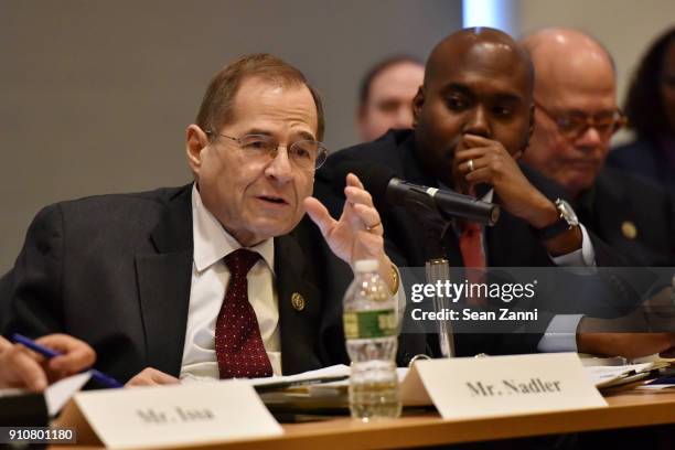 Jerrold Nadler participates inthe 60th Annual GRAMMY Awards - House Judiciary Hearing at Fordham Law School on January 26, 2018 in New York City.