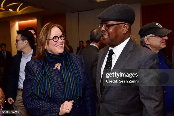 Musician Booker T. Jones and guest attend the 60th Annual GRAMMY Awards - House Judiciary Hearing at Fordham Law School on January 26, 2018 in New...