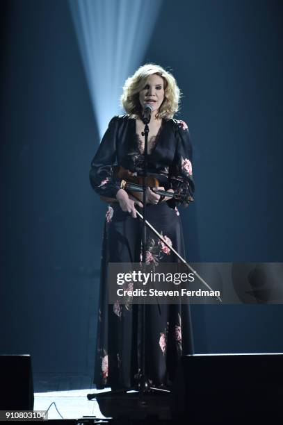 Recording artist Alison Krauss performs onstage during MusiCares Person of the Year honoring Fleetwood Mac at Radio City Music Hall on January 26,...