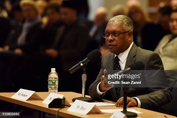 Booker T. Jones participates in the 60th Annual GRAMMY Awards - House Judiciary Hearing at Fordham Law School on January 26, 2018 in New York City.
