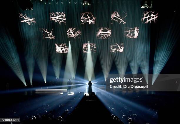 Musician Alison Krauss performs onstage during MusiCares Person of the Year honoring Fleetwood Mac at Radio City Music Hall on January 26, 2018 in...